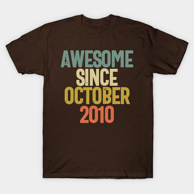 Awesome Since October 2010 Birthday Gift T-Shirt by koalastudio